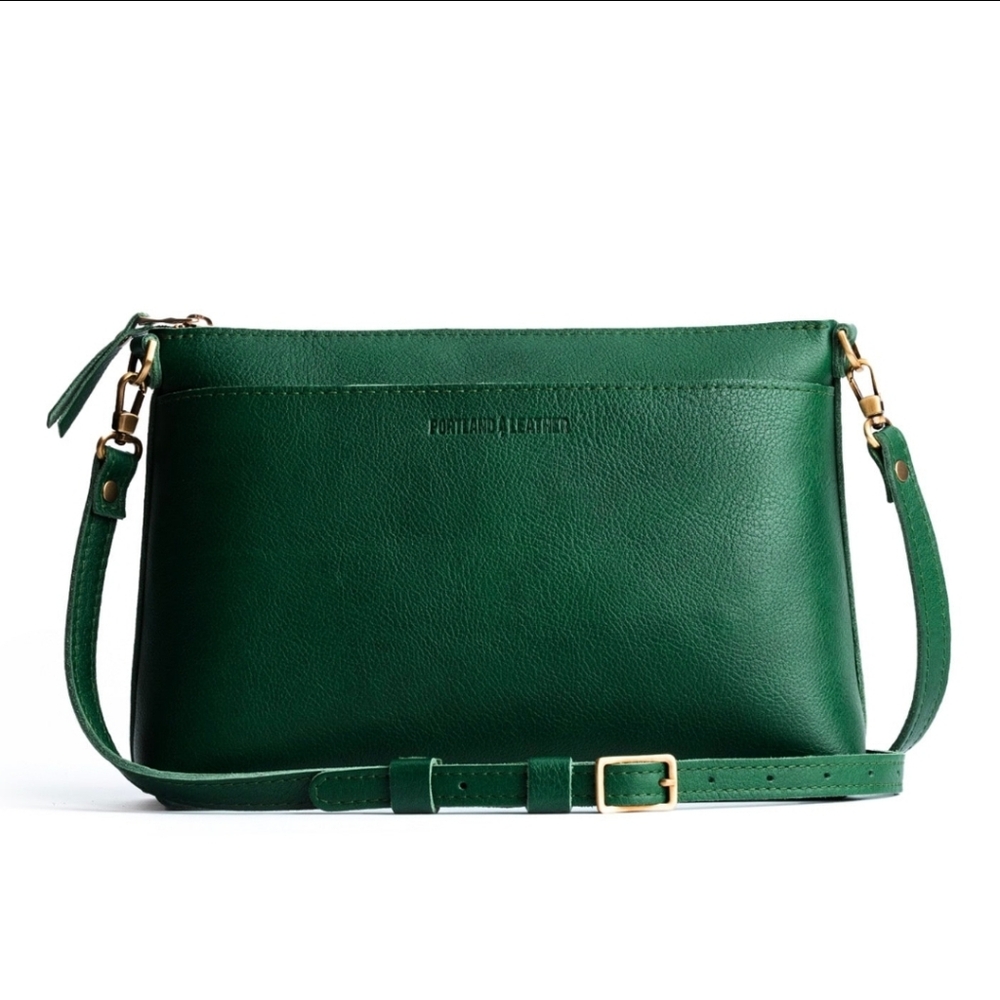Portland Leather Goods Large Poppy Crossbody Bacalar Green - Picture 16 of 16